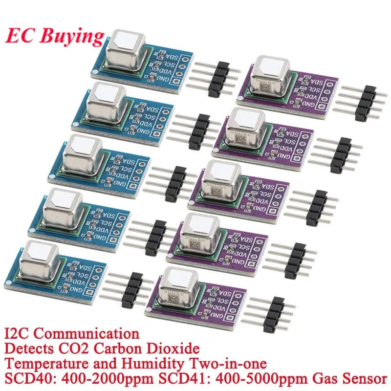Capteur de gaz et d'air SCD40 SCD41 GM-402B, 10 pièces/1 pièce, détection du CO2, du dioxyde de carbone, de la température et de l'humidité, module deux-en-un, communication I2C