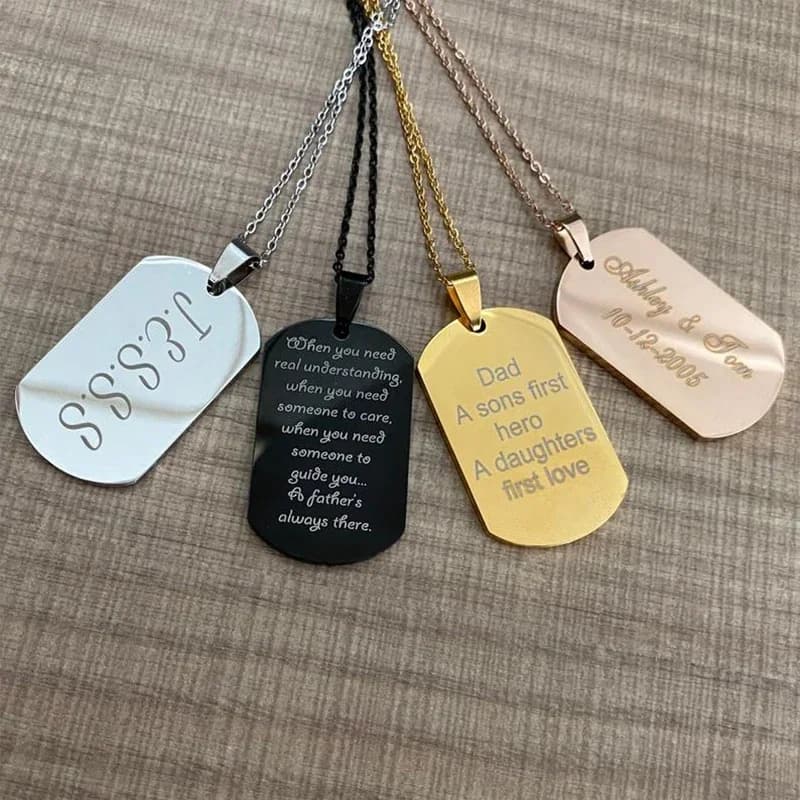 Collier gravé personnalisé en acier inoxydable, 4 couleurs, étiquette de l'armée de chien, colliers avec nom personnalisé, identification, Photo commémorative, pendentifs, bijoux