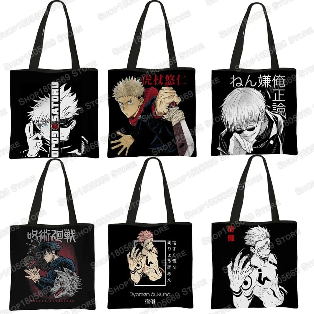 Anime japonais Jujutsu Kaisen sacs fourre-tout Gojo Satoru hauts Yuji Itadori filles sac à bandoulière femmes sac à main plage fête sac à provisions