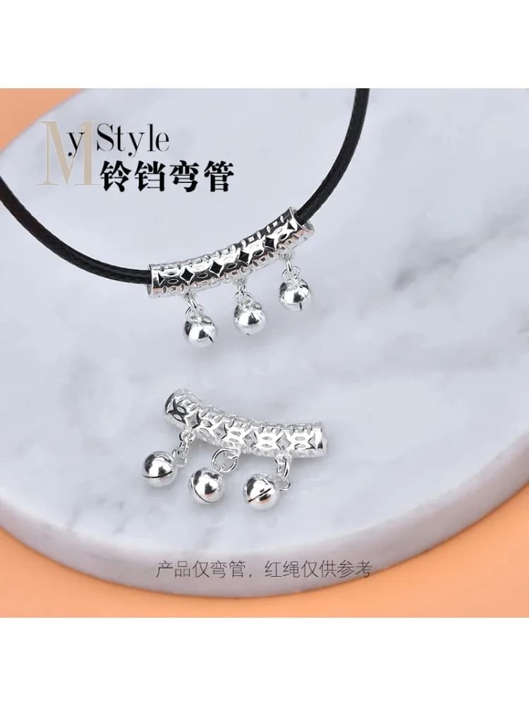 (son) 925 pur argent cloche gland creux coude argent Tube main Bracelet à bricoler soi-même accessoires matériel sac
