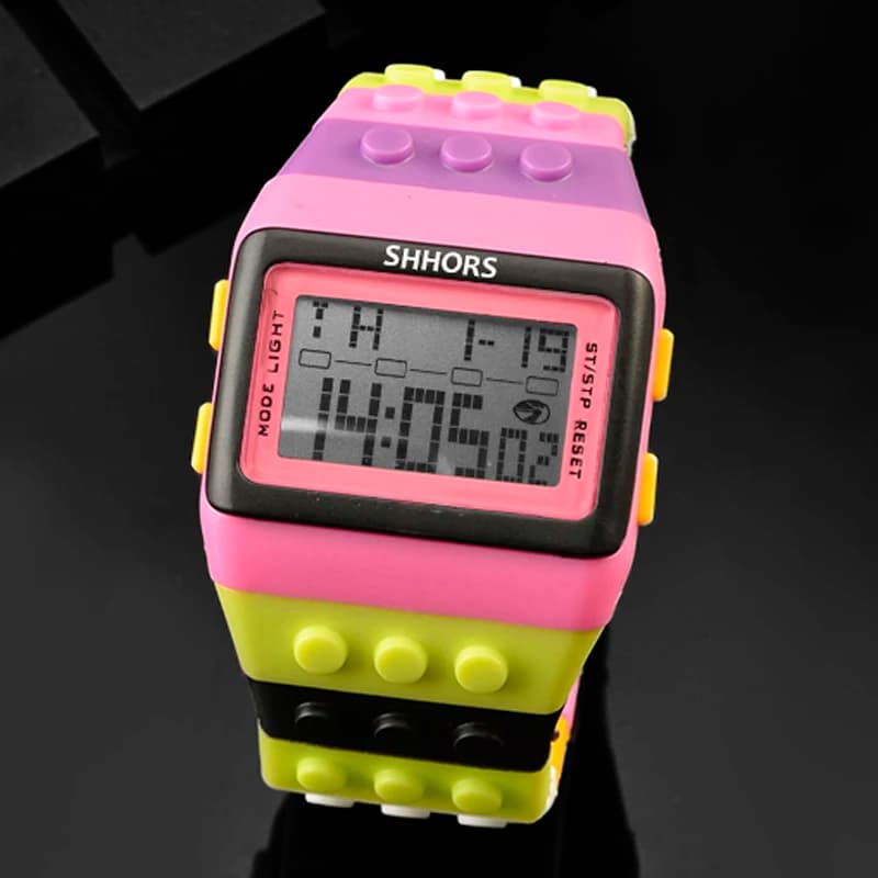 Mode arc-en-ciel montre femmes Led montres numériques SHHORS multifonction électronique montres dames filles montres Reloj Mujer
