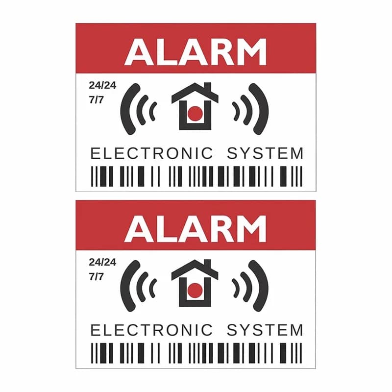 Autocollants de sécurité anti-intrusion, alarme anti-intrusion, iode, décalcomanies en vinyle, 3 "x 2", 2 pièces