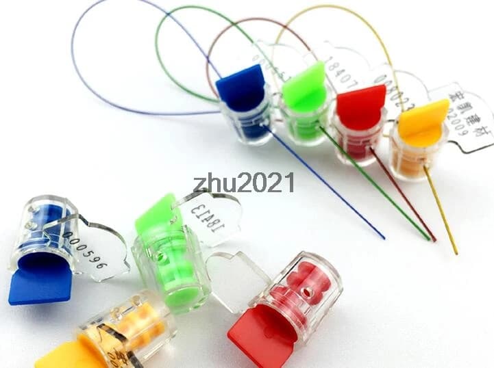 Joint de compteur d'eau et électrique facile à utiliser, 20 pièces, joint de plomb antivol sans fil en forme de bouton, noir rouge Orange jaune bleu vert