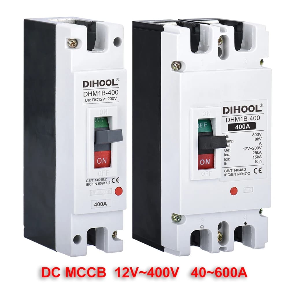 Disjoncteur à boîtier moulé DC 12V 24V 48V 72V MCCB 250A, batterie 125A 100A 200A 300A 400A, protecteur de Pile de chargement de voiture TAIXI
