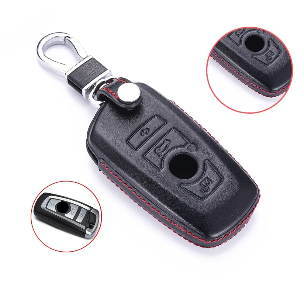 Pour BMW 1 3 4 5 6 7 Série GT E34 E46 E60 E90 F10 F30 F20 4 Boutons Clé De Voiture Prptection Cas 4D Télécommande En Cuir Porte-clés Sac