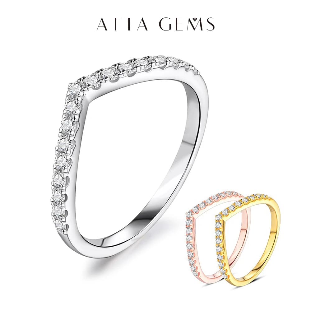 ATTAGEMS-Bague en diamant Moissanite pour femme, argent regardé 925, bague de fiançailles, bijoux de mariage