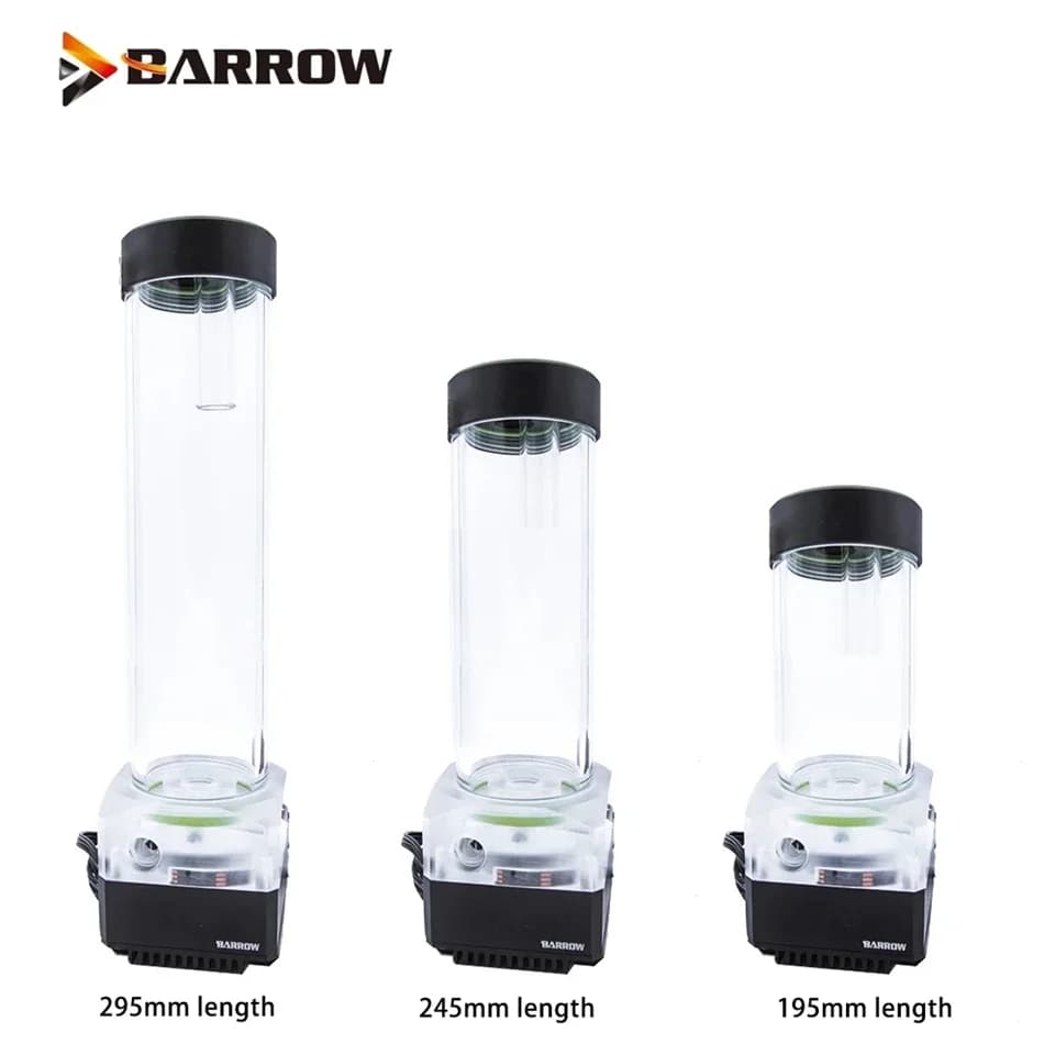 Barrow — Pompe DDC PWM, 17 W, 960 L/h, avec réservoir, 195x245 mm, RGB, capacité de relevage maximale de 5,5 m, pour système de refroidissement