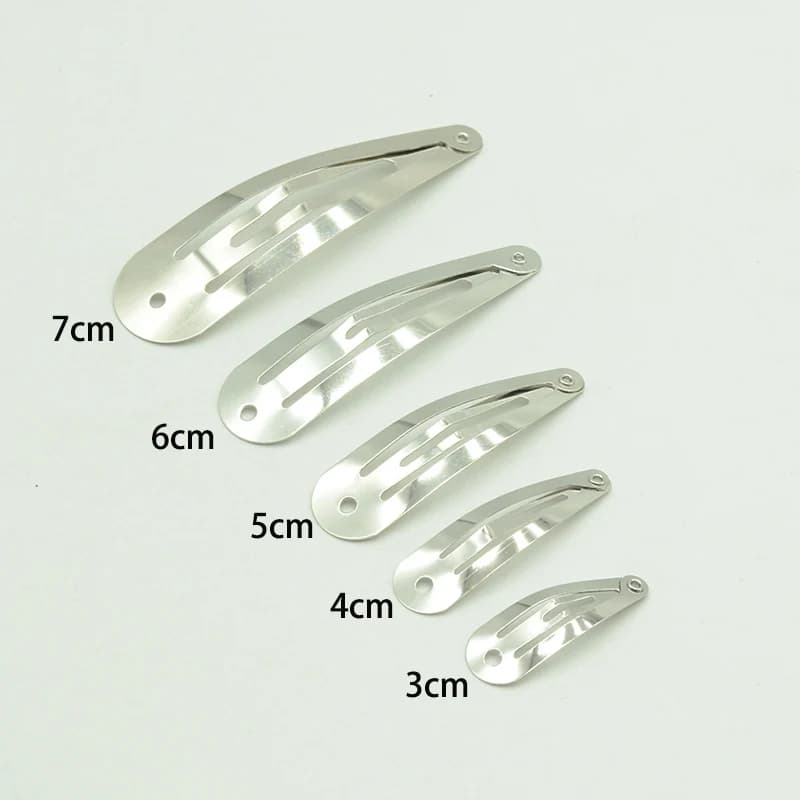 Pince à cheveux en métal pour femmes et filles, épingles à cheveux unies, accessoires de bricolage écologiques, trou de larme, 3cm, 4cm, 5cm, 6cm, 7cm