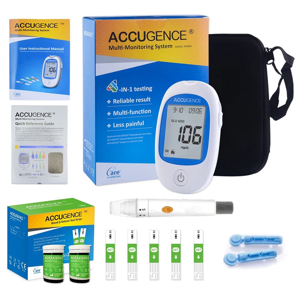 Kit de compteur de cétone de sang à test rapide pour la régime Keto avec moniteur de cétone et bandes 30 pièces avec lancettes, cétose et régime méthogénique
