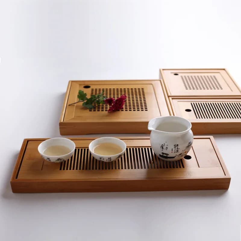 Plateau à thé en bois massif, stockage d'eau de Drainage, service à thé Kung Fu, tiroir, Table de salon de thé, outil de cérémonie de salon de thé chinois