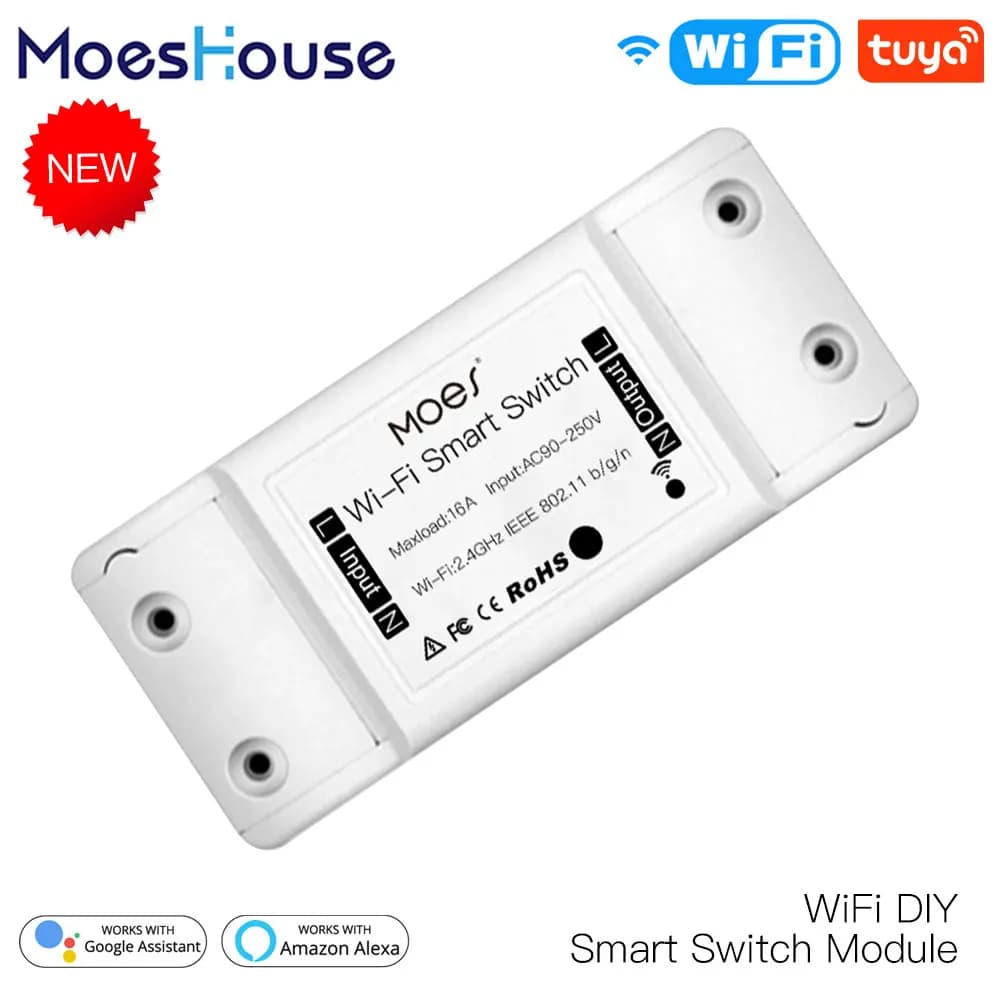 Joli d'éclairage WiFi intelligent bricolage, disjoncteur universel, minuterie Smart Life, télécommande sans fil, nous-mêmes avec Alexa Google Home, 16A