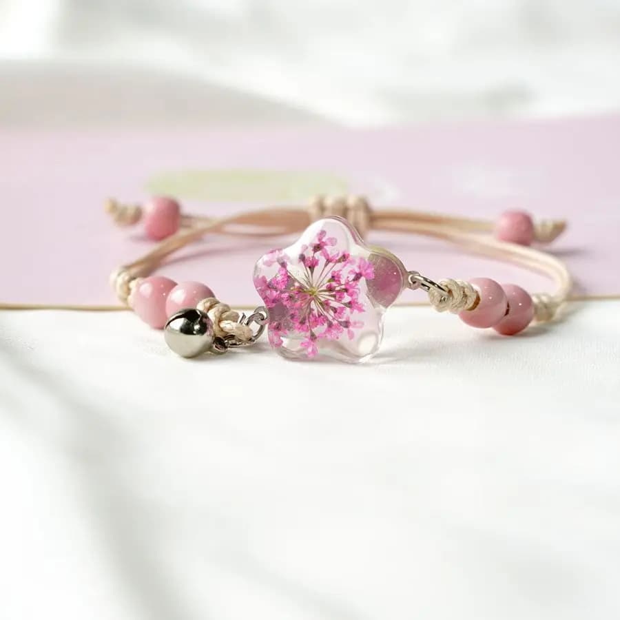 Bracelet en cristal étoile fleur séchée, cadeaux de Couple pour petite amie, bijoux à la mode, vente en gros # 82637
