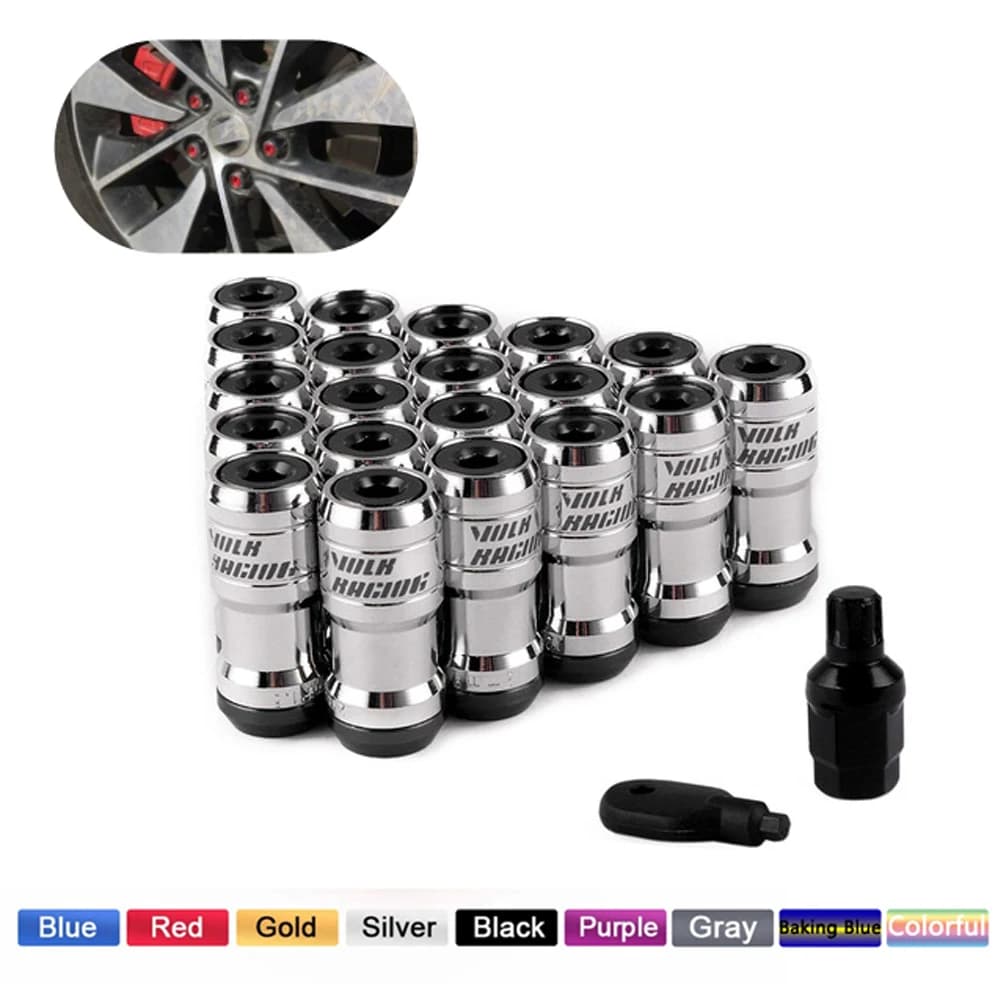 Volk Racing – roues en acier dissimulées, formule Heptagon, écrous de verrouillage, jante de gland, extrémité fermée M12x1.25 M12x1.5, bleu brûlant, 20 pièces/ensemble