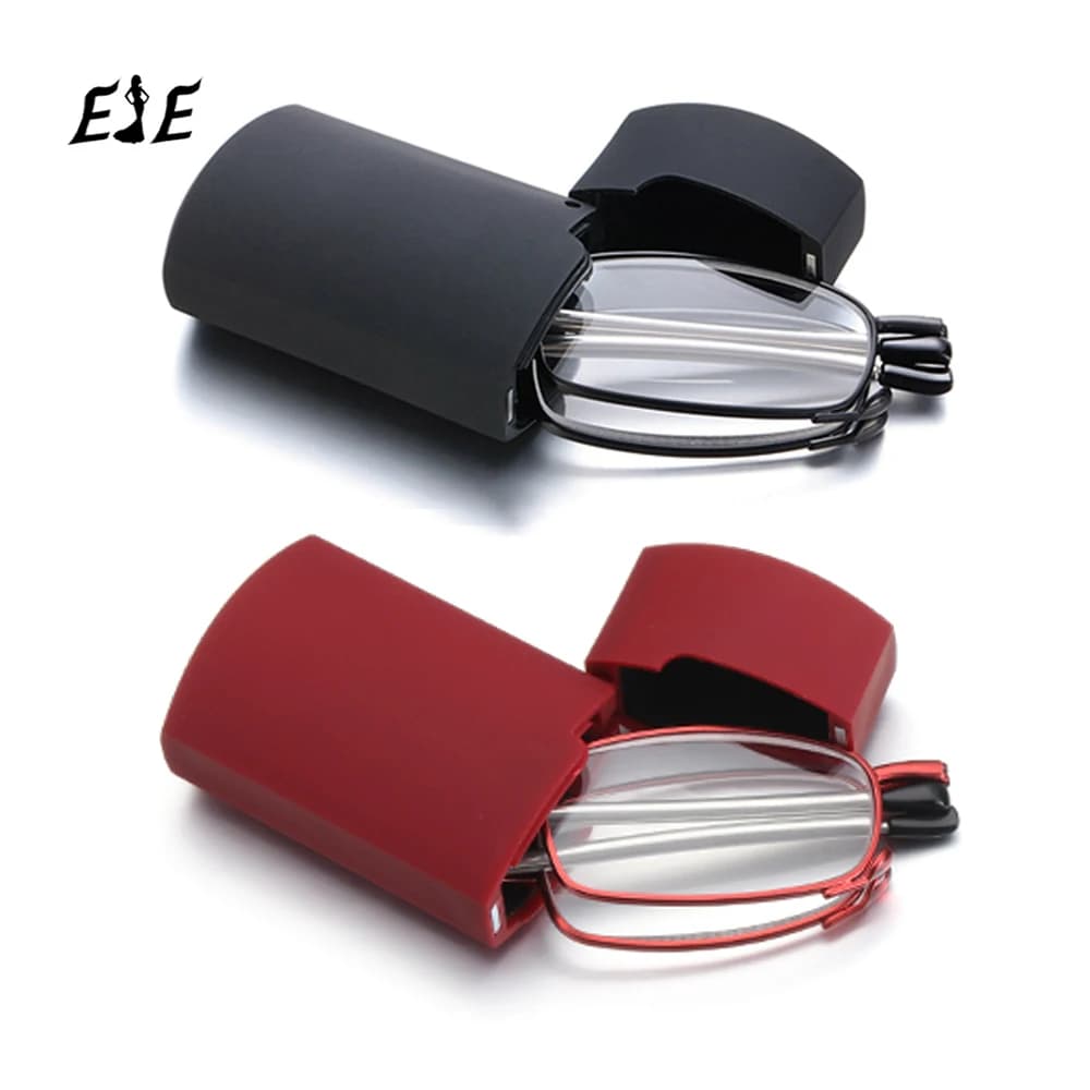 Lunettes de lecture pliantes avec étui pour hommes et femmes, mini lunettes presbytes légères, portables, ultralégères, petites lunettes d'hypermétropie
