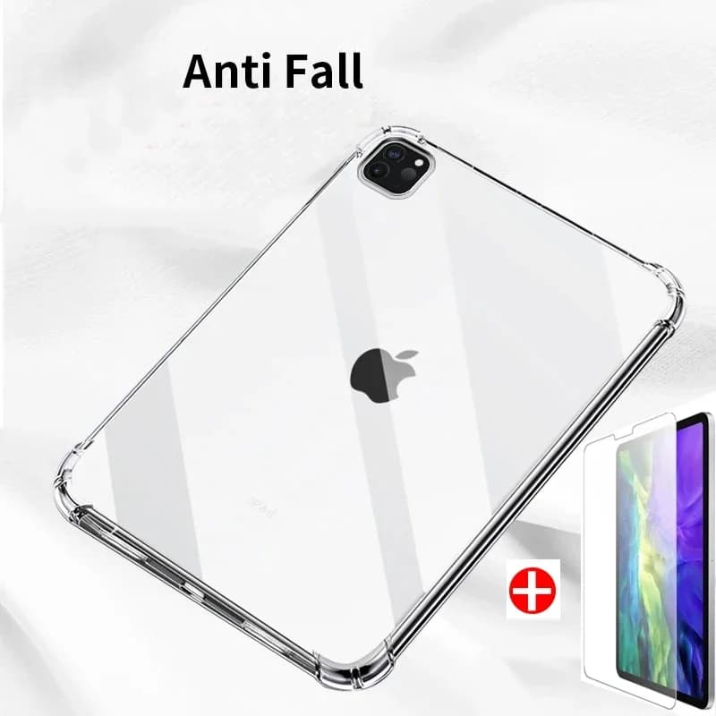 Juste transparente antichoc en silicone pour iPad, housse arrière pour iPad Pro 11, 10.2, 2024, 2017, 2018, Air 5, 3, 2, 1, Mini 7, 6, 9.7