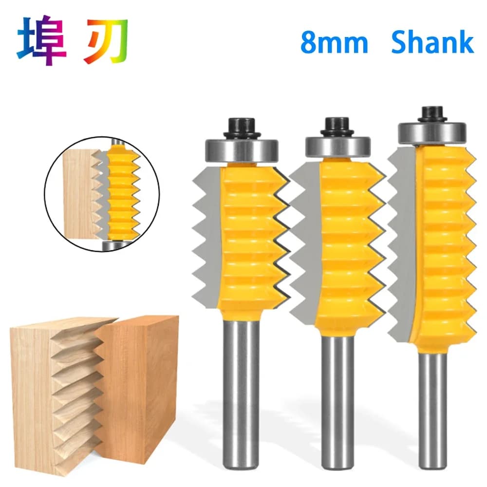 8mm tige routeur peu doigt Joint colle panneau surélevé V joint fraise pour bois Tenon menuiserie cône tenonnage peu LT021