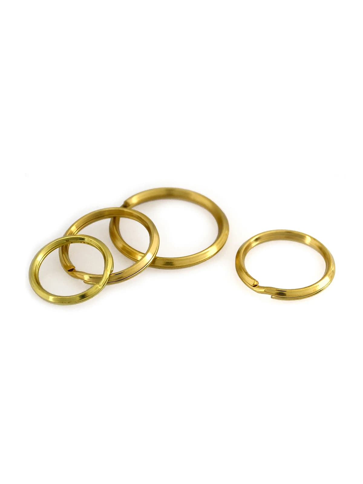 Porte-clés à anneaux fendus en laiton massif, 5 pièces, Double boucle, anneaux de saut, connecteur de porte-clés, accessoires de quincaillerie de bricolage