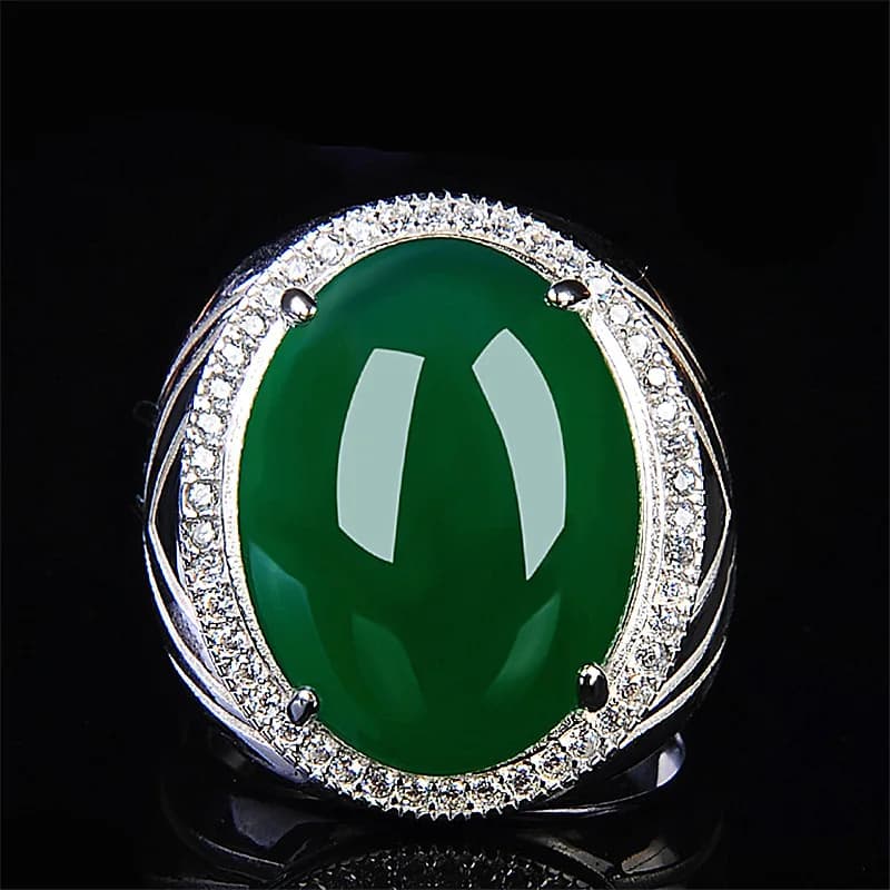 Bague chinoise en Jade naturel sculpté à la main, vert goutte d'eau, bijoux Boutique de mode, bague en Agate rose, cadeau populaire, ouverture réglable