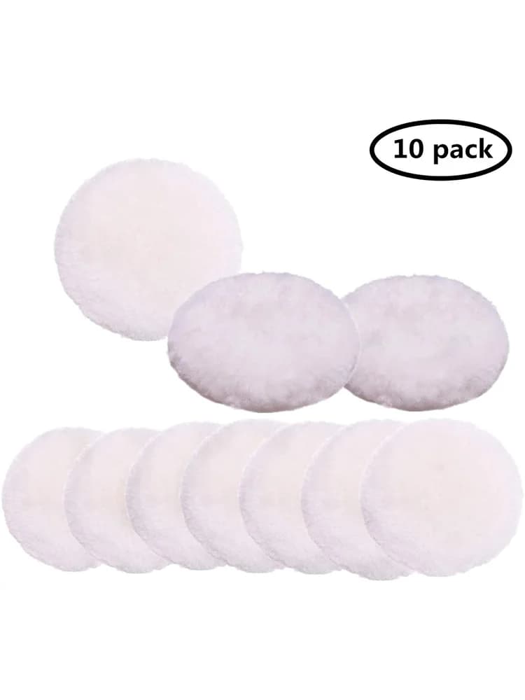 Tampon de polissage en laine 3-7 pouces, tampons de polissage en peau de mouton douce avec crochet et boucle arrière, tampon de coupe en laine pour meubles de voiture, verre Auto