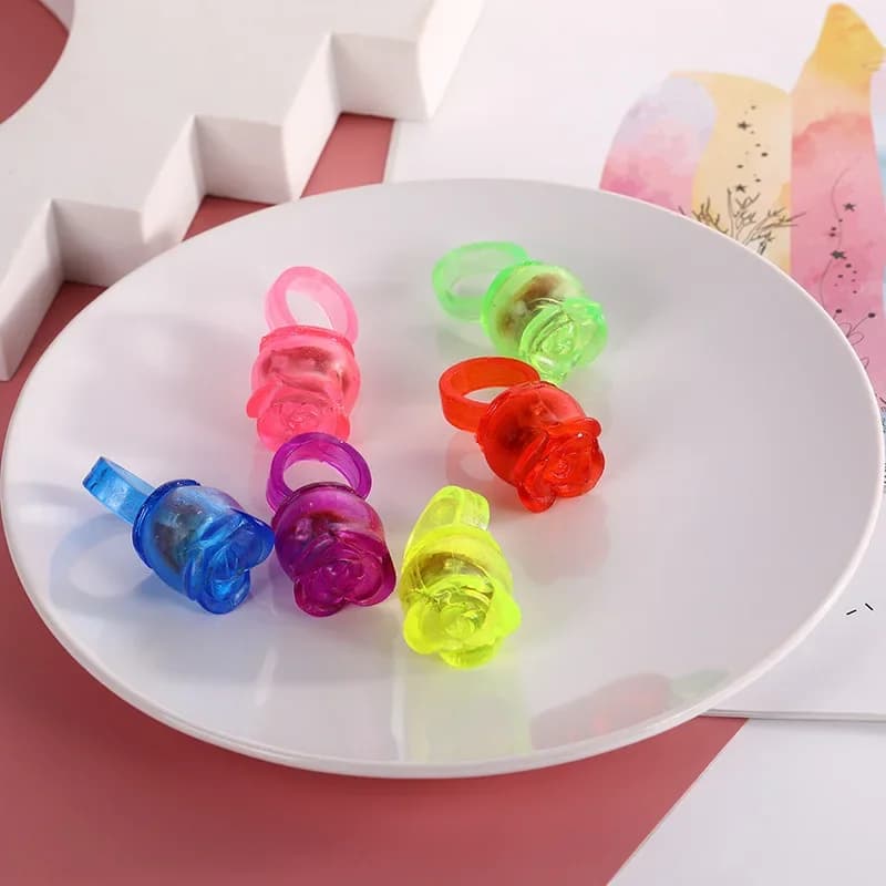Anneau de MSI clignotant en vrac, anneau de fleur de rose, lumière LED, faveur de fête pour bar, jouet cosplay, anniversaire, mariage, Noël, 20