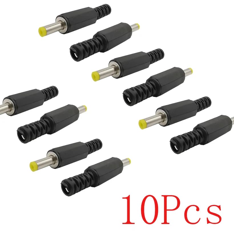 Adaptateur de connecteur de soudure DC mâle, 10 pièces, 4.0mm x 1.7mm, 4.0MM x 1.7MM, noir