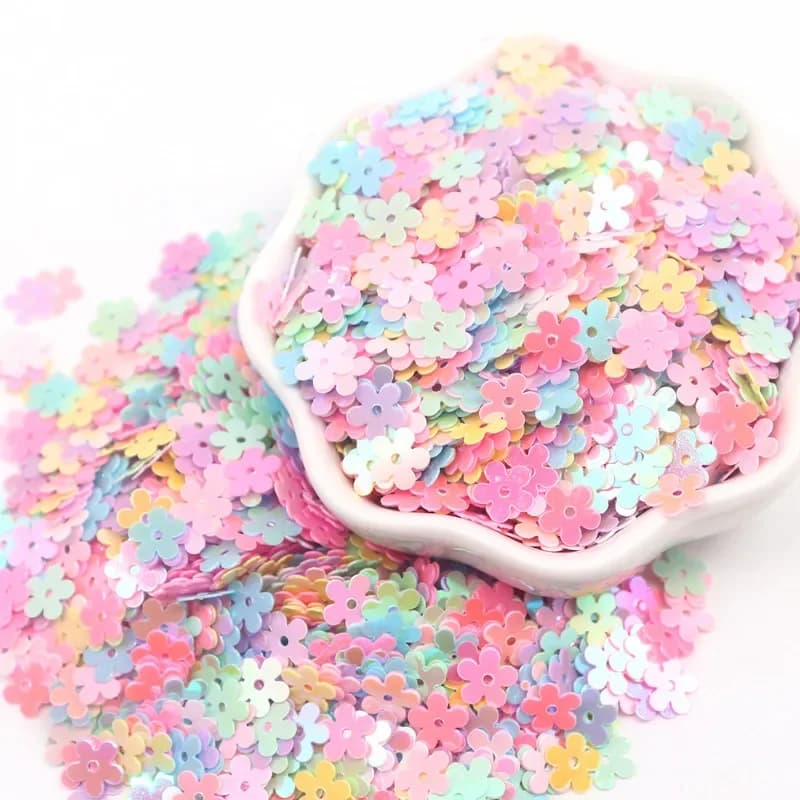 Paillettes Plates en PVC en Forme de Fleur de Prunier, 6mm, 10g, pour Nail Art, Couture, Artisanat, Bricolage, Scrapbooking