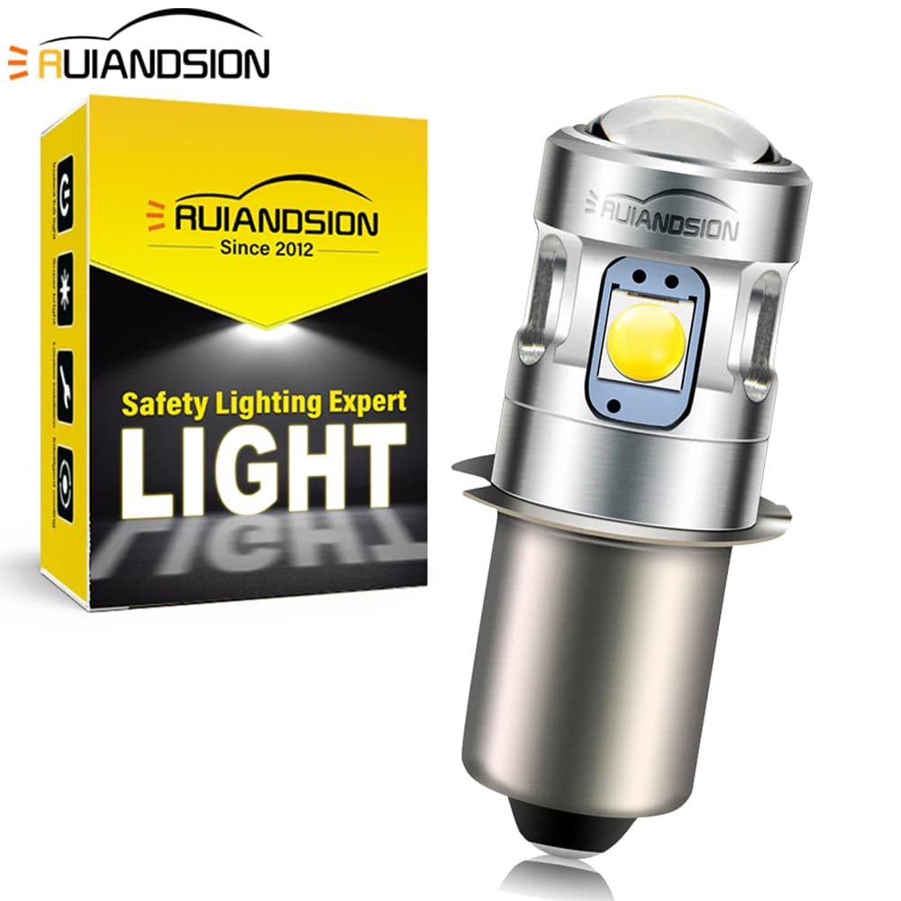 RUIANDSION 1 pièce Ampoule P13.5S PR2 pour lampe torche Maglite 2D 3D 4D, LED de remplacement 6000K 4300K 3V 6V 4.5V 2835SMD 500Lm Non-polaire