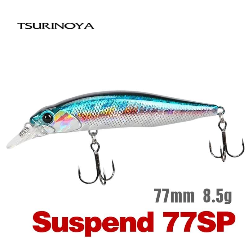 Leurre de pêche artificiel TSURINOYA Jerkbait Suspending Minnow 77SP DW101 77mm 8.5g 0.7-0.9m pour brochet et black-bass, leurres durs Wobbler