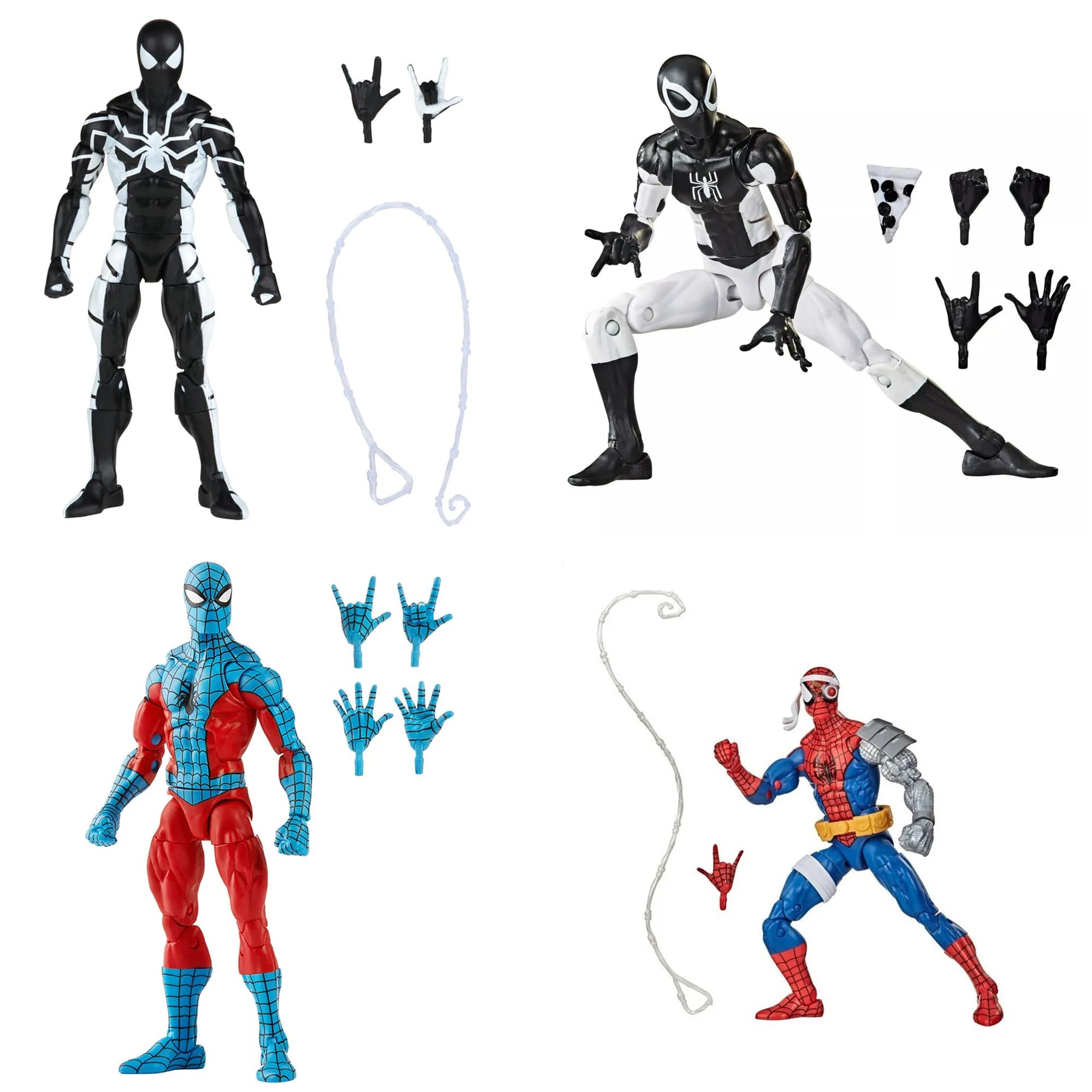 Hasbro ML Vintage Retro Cyborg Spider Man Future Foundation Stealth Suit Web Man Negative Zone Pizza 6" Action Figure Toys