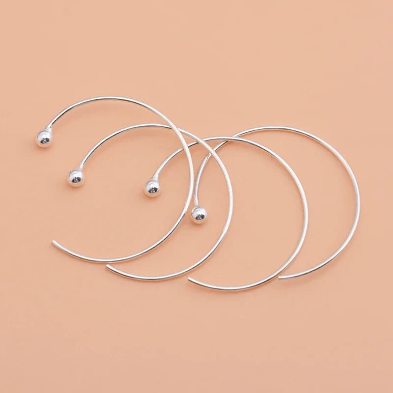 Boucles d'oreilles semi-circulaires en argent regardé 925 pour femmes, accessoires de bijoux simples sauvages, petit tempérament frais