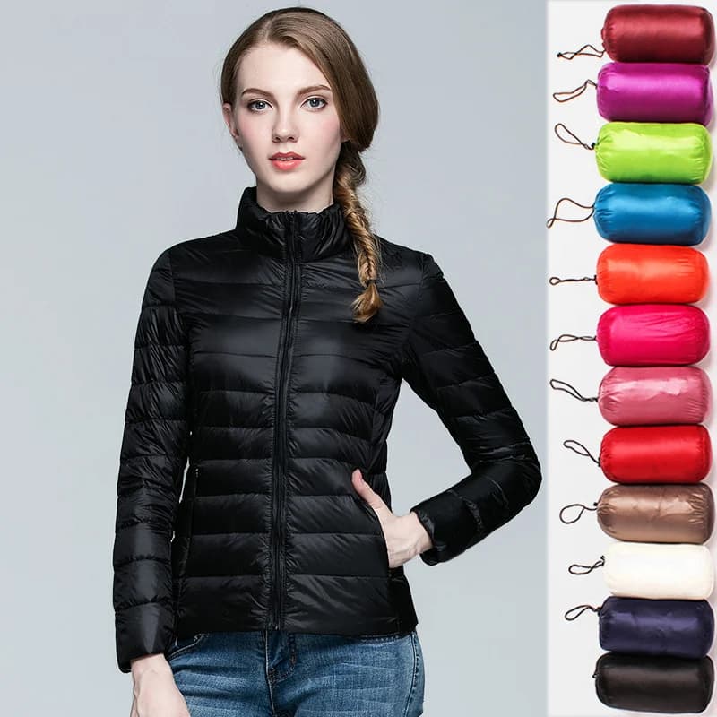 Veste courte bouffante pour femmes, nouvelle mode, col montant, légère, résistante à l'eau, emballable, Parka décontractée, 2025