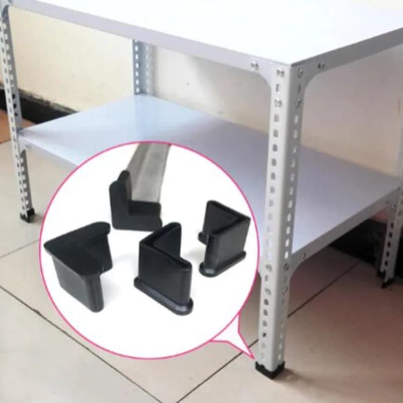 Couvre-pieds en fer triangle en caoutchouc, manchon en caoutchouc souple en forme de L, sous-housse de protection pour pieds de lit, meubles, chaussettes pour pieds de chaise, 4 pièces