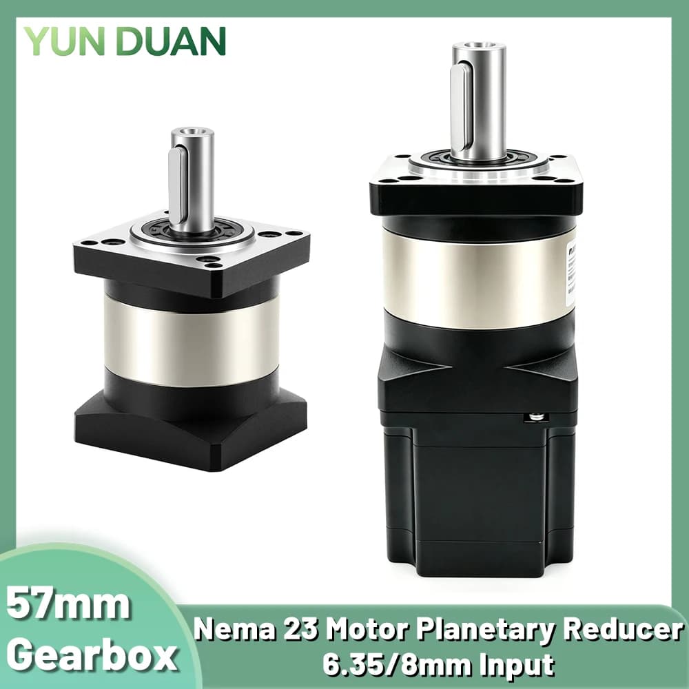 Réducteur planétaire Nema 23 57mm Kit de réducteur pour moteur pas à pas Boîte de vitesses abaisseur d'engrenages Entrée 6.35/8mm Arbre 14mm 20 arcmin