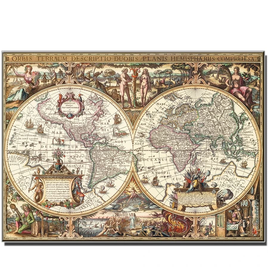 Peinture diamant ronde et carrée, voyage rétro autour de la carte du monde, ensembles complets, images de mosaïque, icône strass, 5D