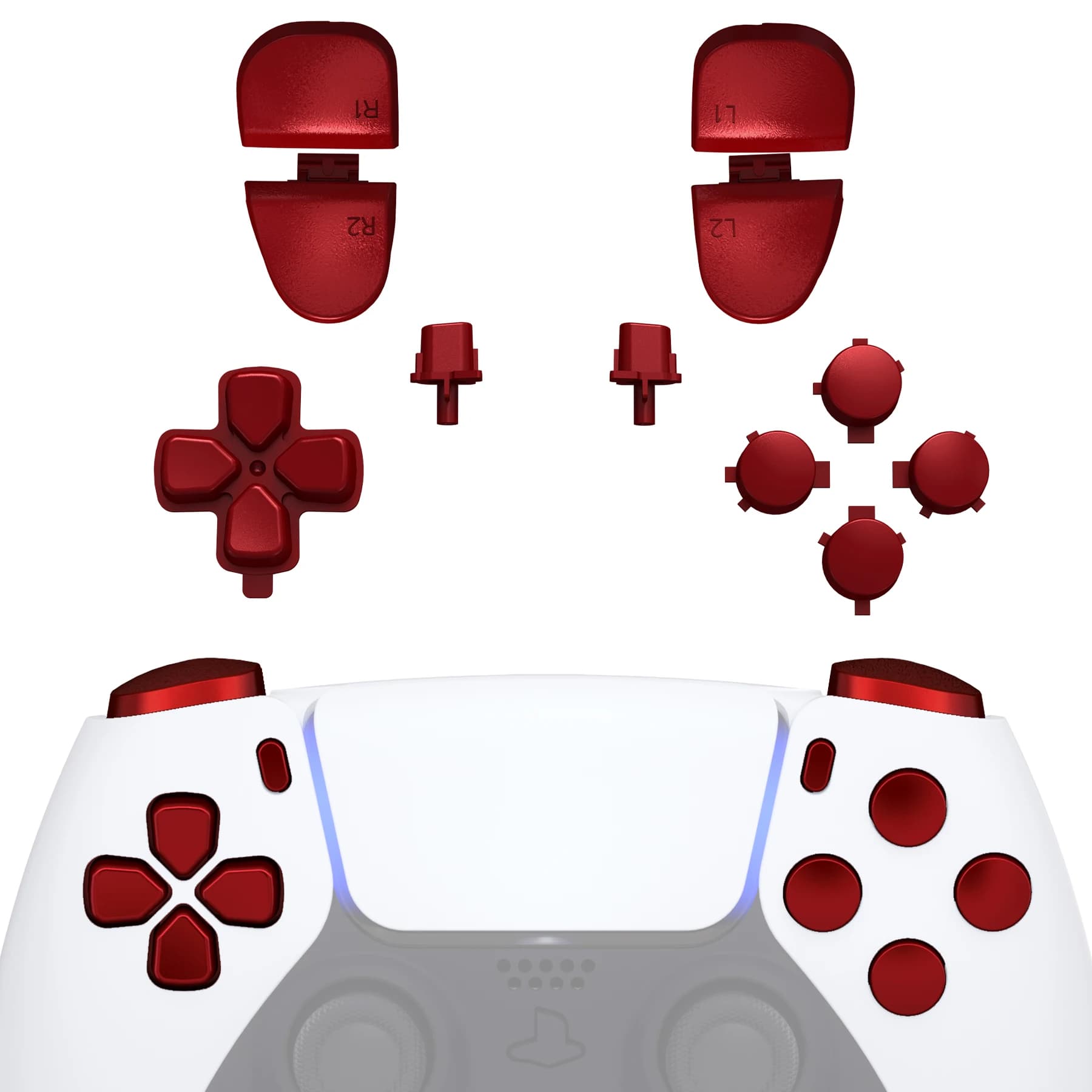 Extreme – d-pad R1 L1 R2 L2, déclencheur Options de partage boutons de visage, ensemble complet de boutons compatibles avec le contrôleur ps5