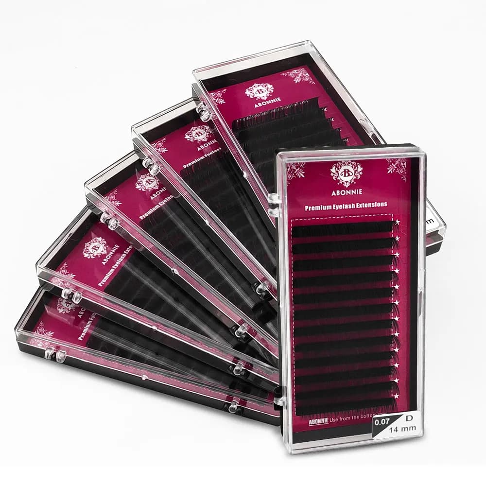 Abonnie 12 lignes cils de vison individuels Premium Volume cils Tary Extension de cils moelleux pour le maquillage de beauté des yeux