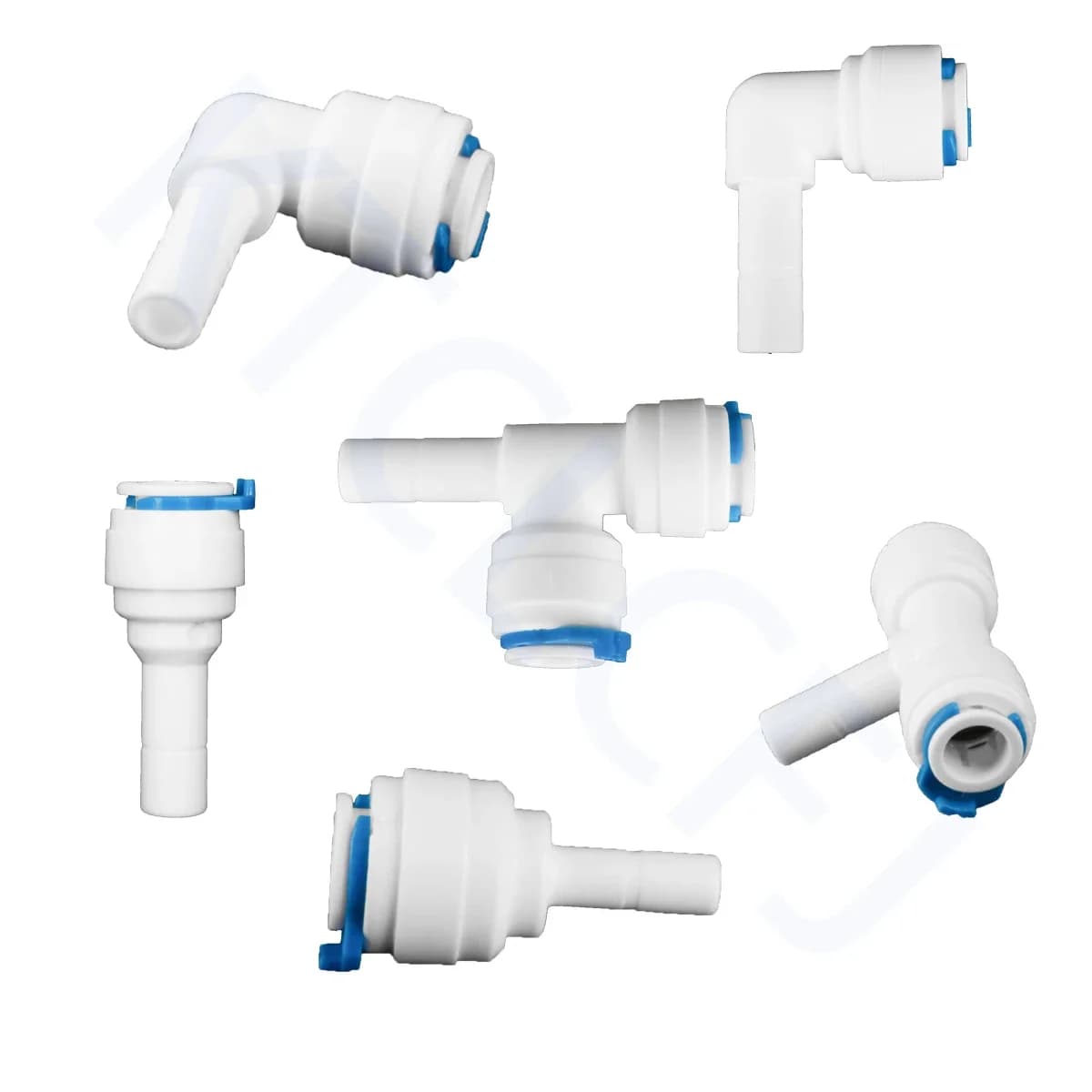 Raccord de tuyau en plastique pour aquarium, joint d'osmose des barrage, raccord rapide, 1/4, 3/8, 1/4 tige en L, té droit, RO, eau