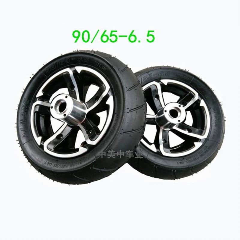 Roue intérieure et extérieure en aluminium pour scooter électrique, roue avant et arrière, assemblage de moyeu, aspirateur, 11 pouces, 90/65-6.5