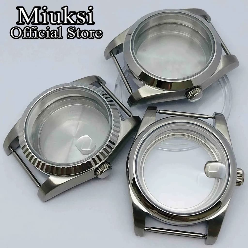 Miuksi 36mm/40mm boîtier de montre en verre saphir ajustement NH35 NH36 NH34 ETA2824 2836 PT5000 Miyota8215 821A Mingzhu DG2813 3804 mouvement