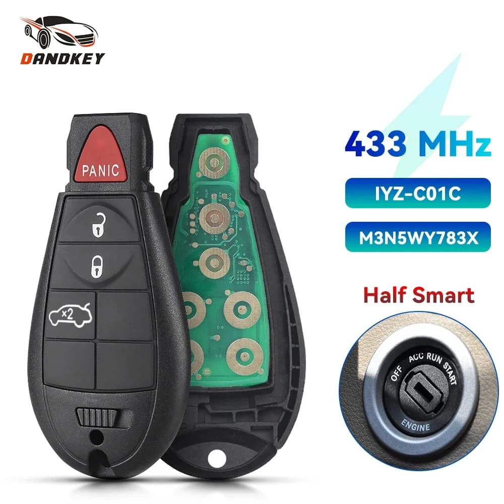 KEYYOU clé de voiture à distance pour Jeep Grand Cherokee 2008 2009 2010 2011 2012 2013 M3N5WY783X IYZ-C01C 433Mhz clé intelligente Fob non coupée