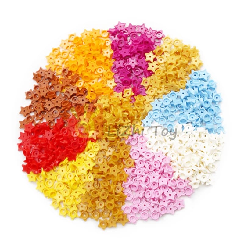 50pcs MOC 11609 amis plaque ronde 1x1 avec étoile et petit trou d'épingle ville vue de noël briques blocs de construction jouets compatibles