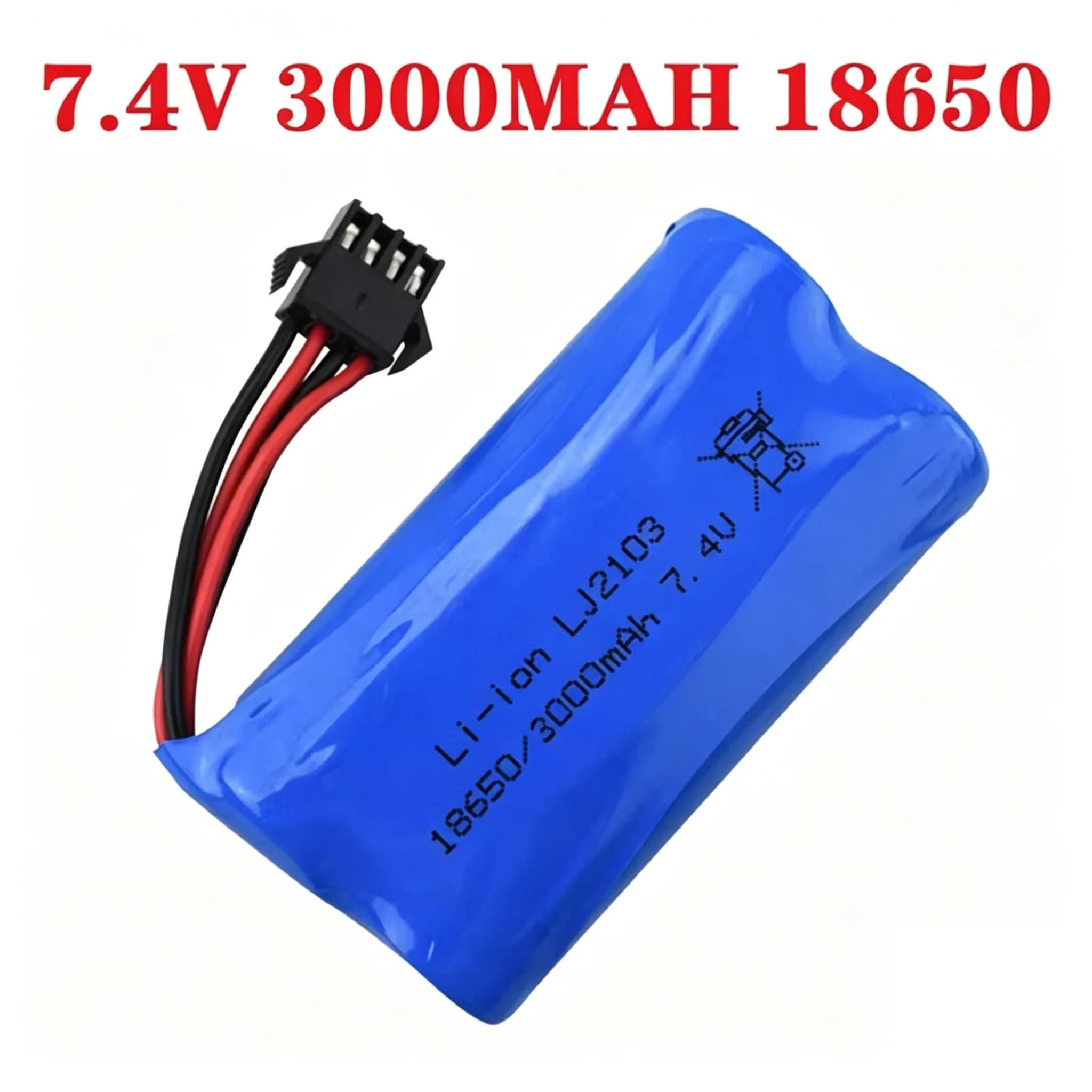 Batterie au Lithium 7.4V 3000mAh, 1/2/3/5 pièces, pour bateau RC sans fil EC08, modèle de bateau, modèle de voiture, batterie au Lithium de rechange à débit élevé