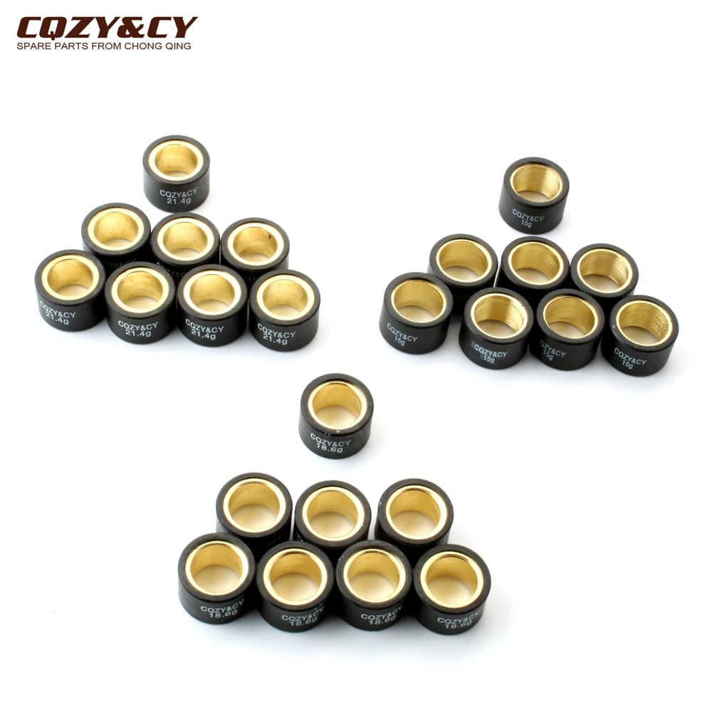 8 pièces de rouleaux de variateur de course 25x17mm pour Piaggio Beverly Cruiser 500 Mp3 Lt-Rt X9 Evolution Abs X10 4V Ie Eu3 500cc
