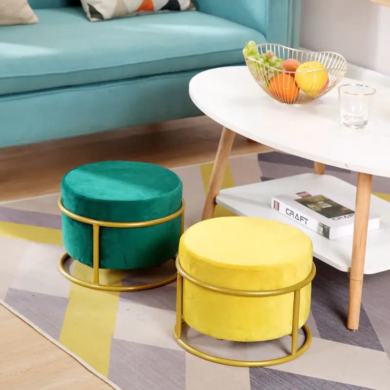 Recommande Réglable! Juste de tabouret de salon de luxe nordique, chaise de glouton, solide, document, canapé, pédale, piste ronde, bitions, pouf, ZM222
