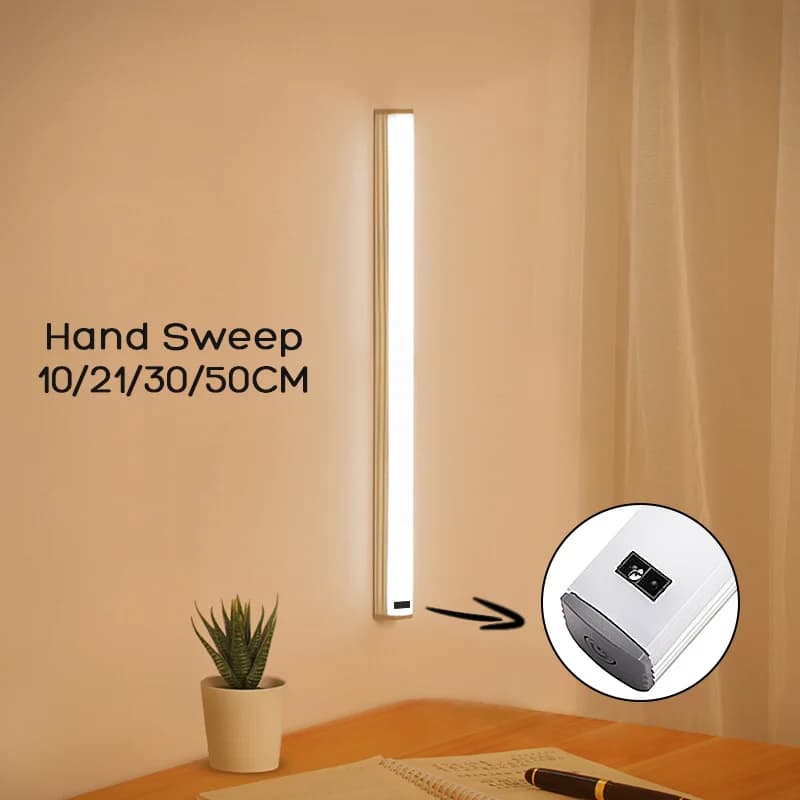 Lampe d'armoire à LED aste par USB, gradation sans fil, capteur de mouvement et de balayage manuel, veilleuse de chambre et de garde-robe, cuisine, 15 cm, 21 cm, 30cm