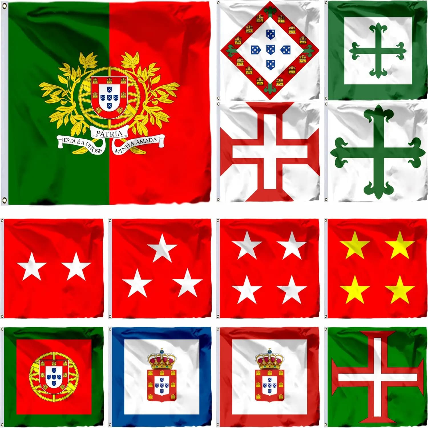 Drapeau Militaire du Portugal, Armée Générale POR, 21x21CM, 2x2FT, 3x3FT, 120x120cm, Double Couture, Haute Qualité, Drapeau Naval, Bannière, Ordem Avis