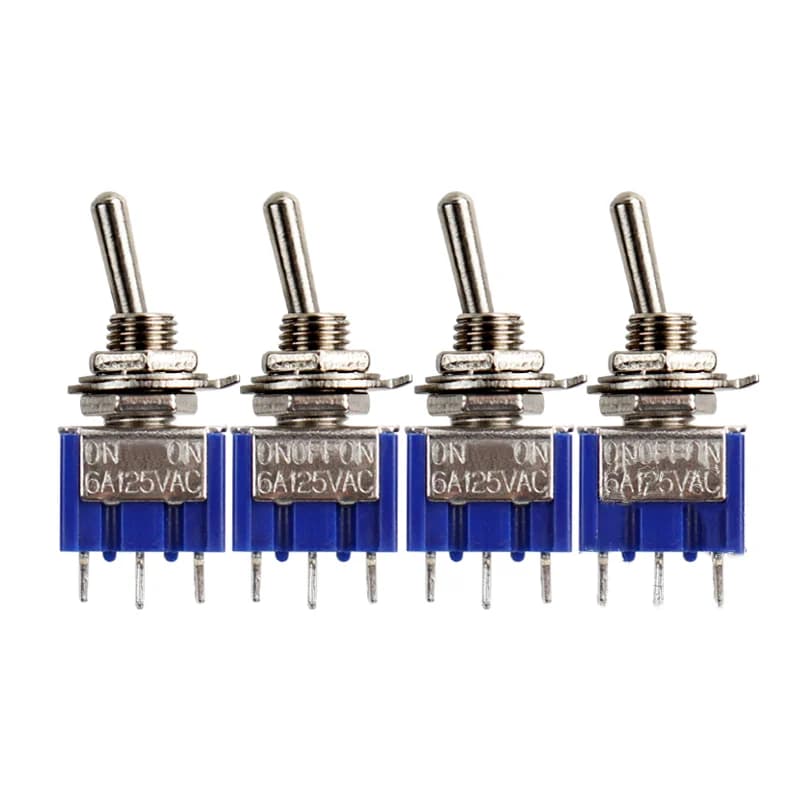 5 pièces interrupteur à bascule ON-ON/ON-OFF-ON 3/6 broches 2/3 positions verrouillage MTS-102 103 202 AC 125 V/6A 250 V/3A bouton d'alimentation interrupteur voiture