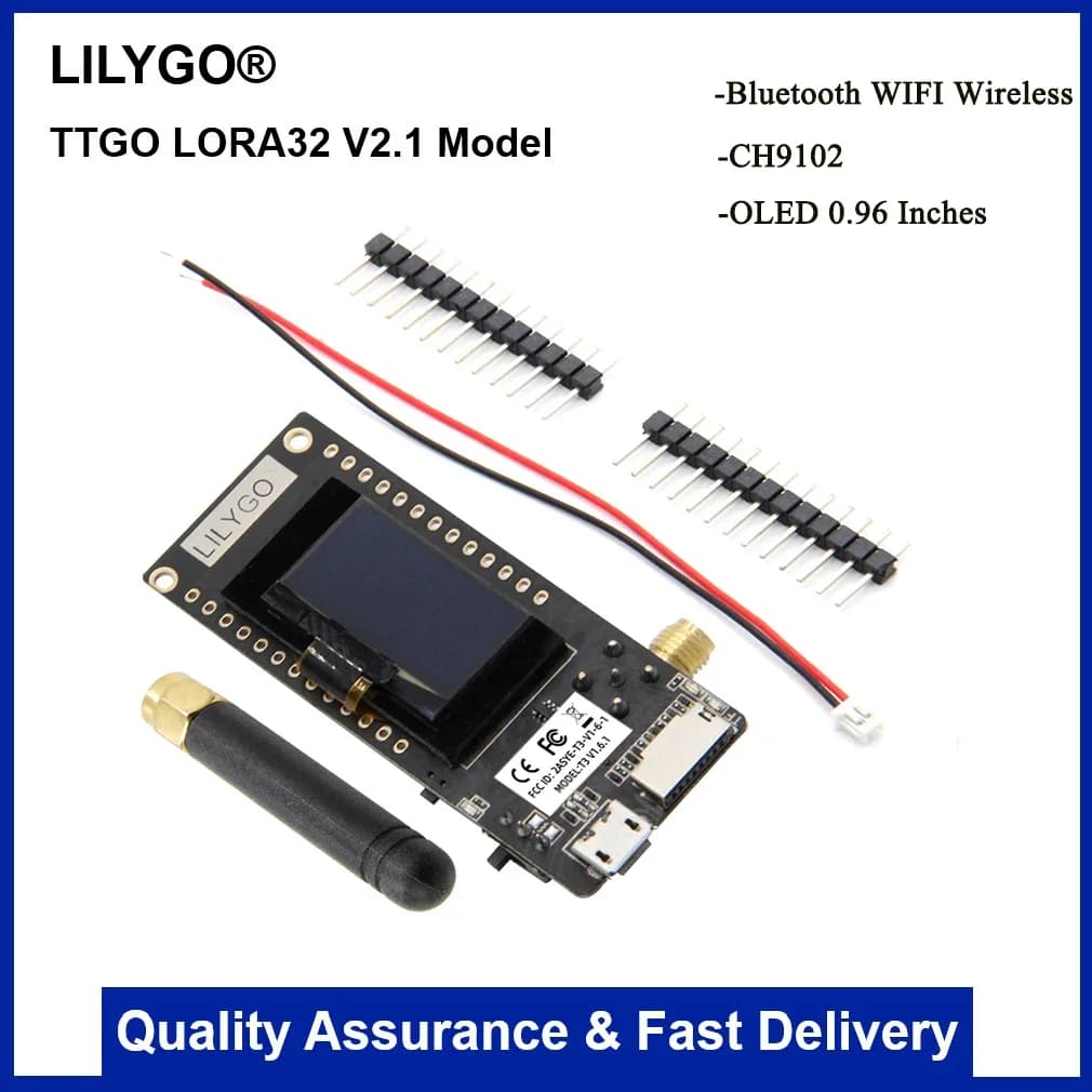 LILYGO ® TTGO LoRa32 V2.1_1.6 Version 433/868/915Mhz ESP32 LoRa OLED 0.96 pouces carte SD Bluetooth WIFI Module sans fil ESP-32 SMA
