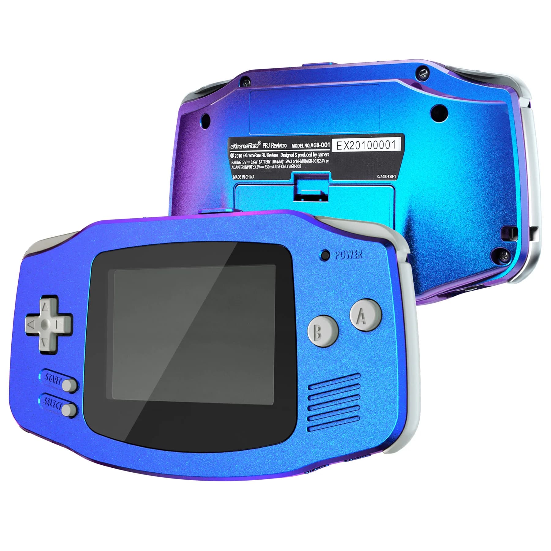eXtremeRate IPS Ready Coque de remplacement améliorée Boutons de couverture complets pour Gameboy Advance - pour IPS et LCD standard