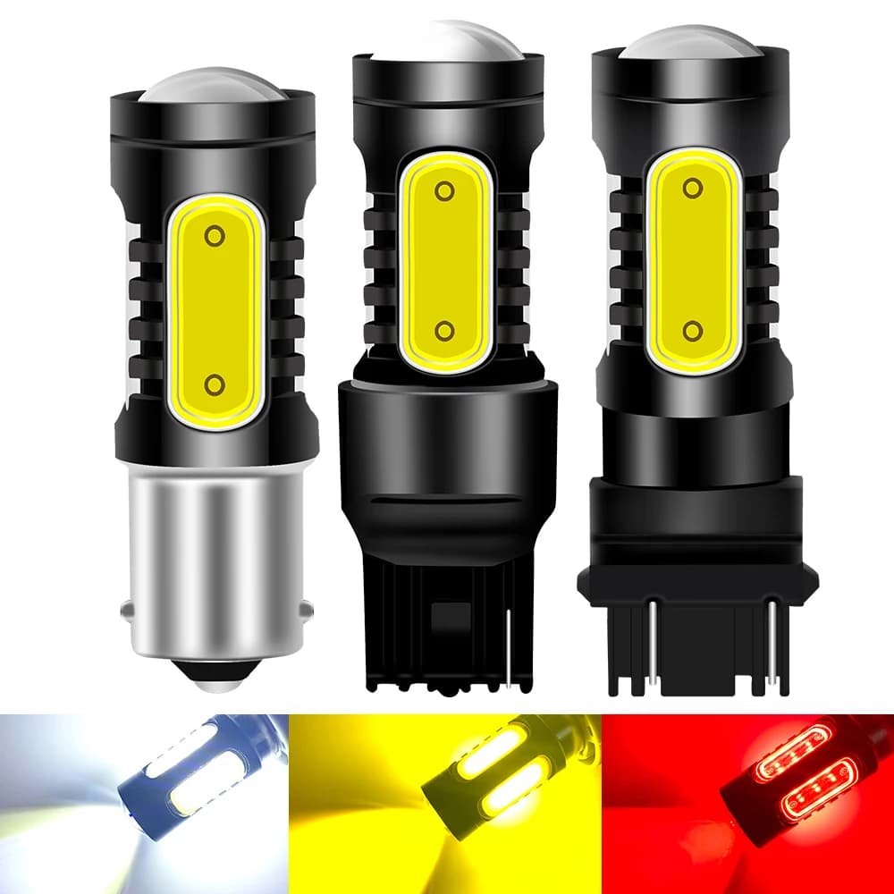 Ampoule LED BA15S PY21W BAU15S, 2 pièces, 12V COB 5SMD 7443 7440 W21W 3157 1157 BAY15D P21/5W, pour clignotant inversé